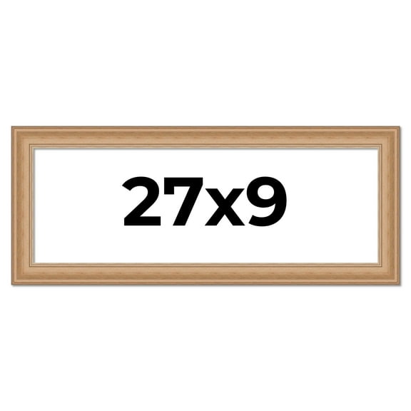 27x9 Frame Charleston Honey Brown Solid Wood Picture Frame Width 1.75 Inches | Interior Depth 0.5