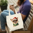 thumbnail image 4 of Hello Winter Chihuahua Frosty Morning Walk Welcome Snowy Christmas Canvas Tote Bag Dog Lover Gifts Idea Reusable Shopping Grocery Bag - 02018, 4 of 5