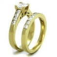 thumbnail image 4 of IP Gold(Ion Plating) Stainless Steel Ring with AAA Grade CZ in Clear for Women Clear Stone Color Style TK1895 Size 6, 4 of 4