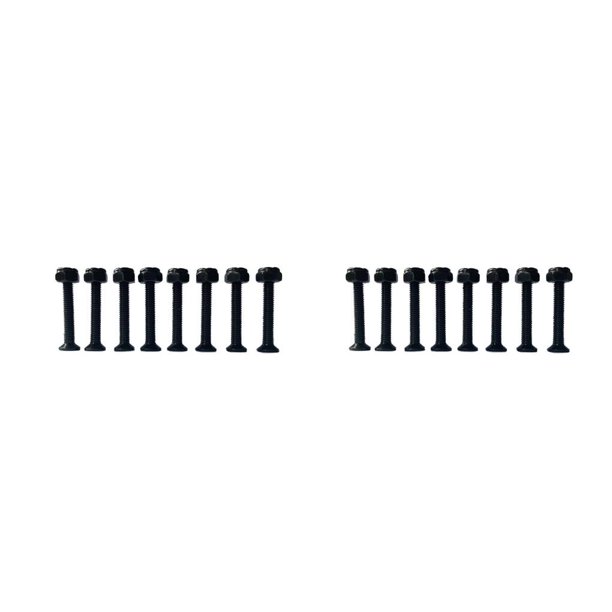 Wosthever Paquete de 8 tornillos para monopatín, reparación Manual de Metal, tornillo extraíble para Longboard, accesorios de repuesto de Negro 25 mm 2Conjunto
