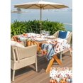thumbnail image 4 of Outdoor Tablecloth with Umbrella Hole and Zipper, Orange Blue Fall Rectangle Table Cloth 60x120 Inch Waterproof Tablecloth, Thanksgiving Pumpkins Maple Leaf Picnic Table Cover for Patio Camping, 4 of 7