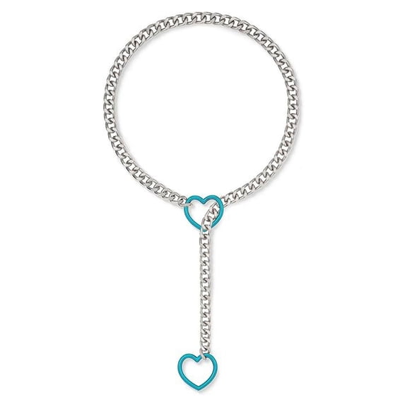 YIEMEEN Heart Pendant Necklace Slip Chain Adjustable Lariat Y Choker Accessory for Women