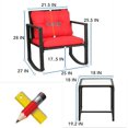 thumbnail image 7 of FDW 3 Steel Powder Coated Outdoor Conversation Sets with Chairs and Table, Black/Red, 7 of 7