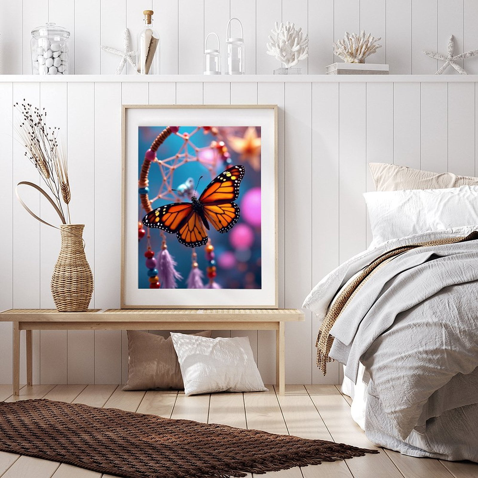 Diamond Art Kits for Adults - Modern Butterfly Burnt Orange Print No.1060 5D Frameless Dimond Painting Kit for Adults Beginner, Round Diamond Kits for Home Wall Decor, Gift for Women