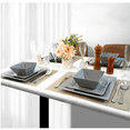 thumbnail image 3 of 12-Piece Dinnerware Set, Melamine Dishes Set with Bowls and Plates, Non-breakable and Lightweight Square Dinner Set for 4, Grey, 3 of 6