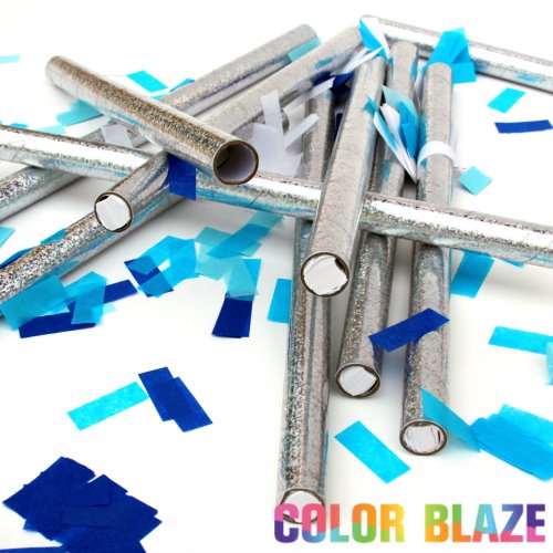 Gender Reveal Blue Confetti Cannons by Color Blaze set of 10 blue
