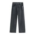 thumbnail image 5 of QIUOMBBP Women's High Waisted Wide Leg Jeans Baggy Loose Trendy Denim Pants Y2k Jean Trousers with Pockets Gray XL, 5 of 6