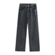 thumbnail image 3 of Pantalones de Mujer Traje Casual Denim Color Sólido Bolsillo Trabajo Pantalones de Cintura Portátiles Pantalones Casuales de Mujeres, 3 of 5