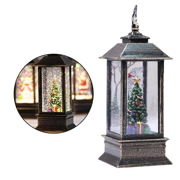Novedad Glitter Swirl led Accenet Lámpa Festival Adorno Navideño - Árbol de Navidad Yotijar Linterna de luz nocturna luminosa
