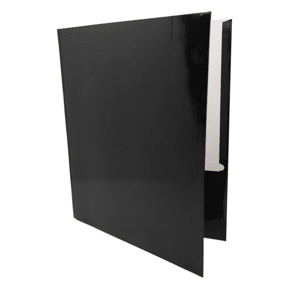 School Supply Boxes | (Black) Three Prong, Two Pocket Folders | 10 Pack | Letter Size Folders for the Classroom & Office