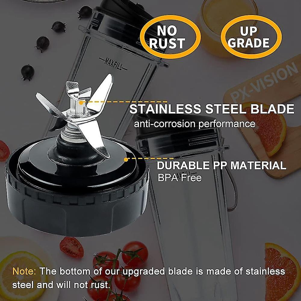 6 Fins Extractor Blades Replacement Parts For Nutri Ninja Bl770 Bl780 Bl660 Blender 16 Oz Single S Walmart