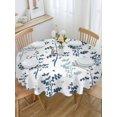 thumbnail image 5 of Farm Dark Blue Leaves Round Tablecloth 54 inches Country Style Plant Leaf Floral Rustic Waterproof Oil-Proof Table Cloth Round Table Cover for Holiday Party Picnic Dinner Decor Indoor and Outdoor Use, 5 of 9