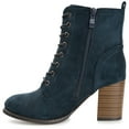 thumbnail image 3 of Journee Womens Baylor Lace Up Stacked Heel Booties, Widths Available, 3 of 10