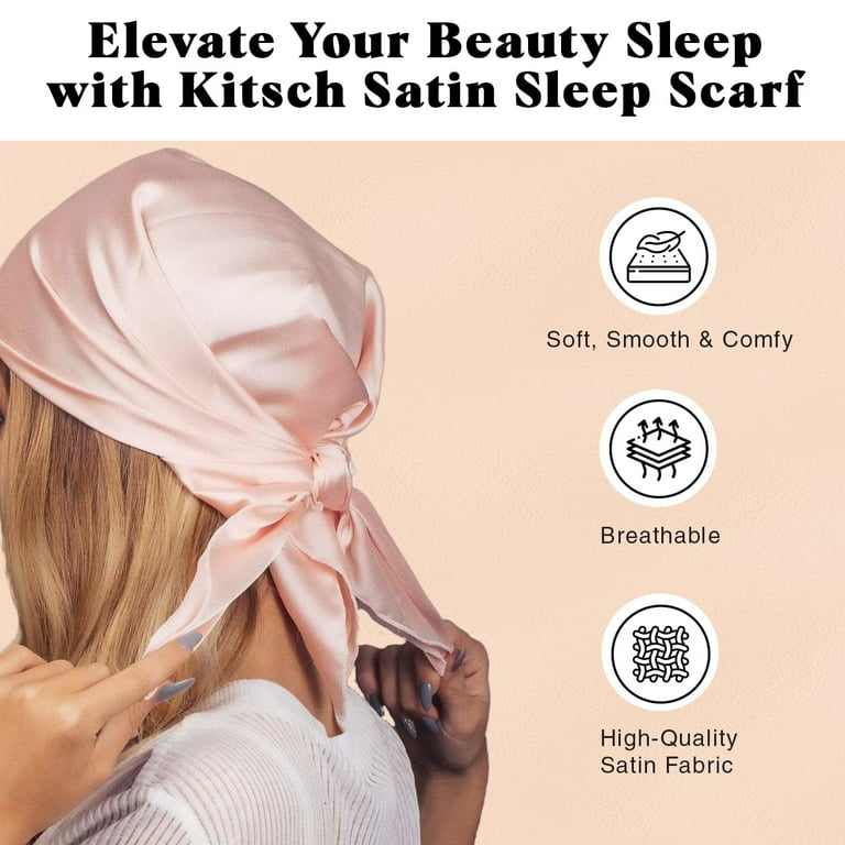 Kitsch Multi-Way Satin Sleep Scarf for Women Lightweight Head