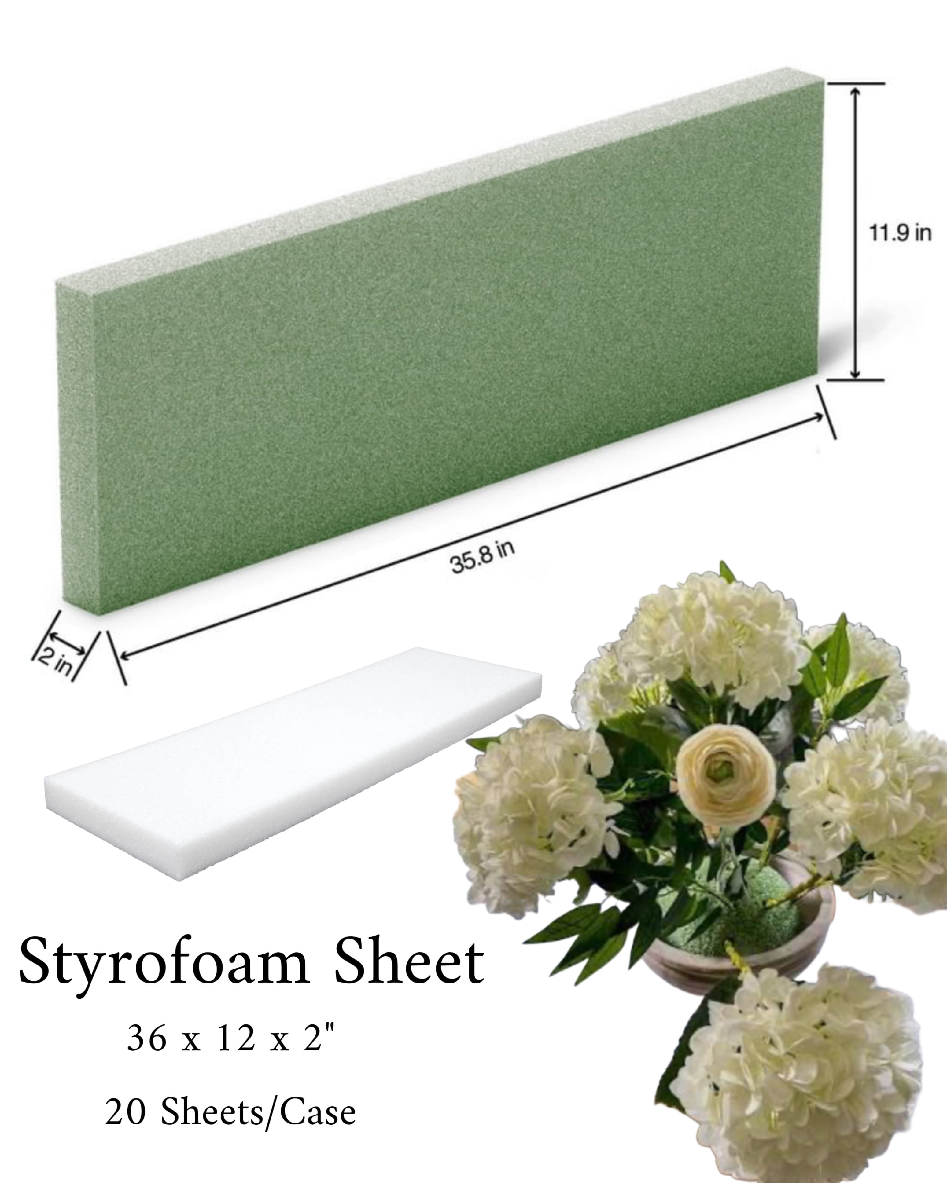 FloraCraft FloraFōM Block Approx 35.8 Inch x 11.9 Inch x 2 Inch Green