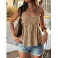 thumbnail image 2 of Wrongduck Womens V Neck Spaghetti Strap Tank Top Flowy Sleeveless Y2K Summer Going Out Cami Shirt 2026, 2 of 15