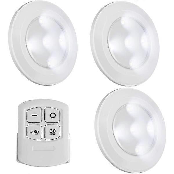 Wireless LED Puck Lights with Remote, Battery Operated Lights for Night Light Under Cabinet Lighting White