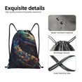 thumbnail image 4 of Xecao Colorful Patterned Snake Pattern Sports Drawstring Backpack - String Swim Gym Bag with Wet Proof Pocket for Women&Men-Medium, 4 of 6