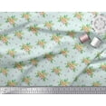 thumbnail image 3 of Soimoi Green Cotton Cambric Fabric Stripe & Anemone Floral Printed Craft Fabric by the Yard 42 Inch Wide, 3 of 3