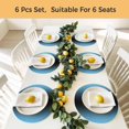 thumbnail image 5 of Blue Black Ombre Round 15 Inch Placemats Set of 6, Modern Gradient Abstract Art HeatResistant Non Slip Place Mats for Dining Table, Wipeable Braided Kitchen Table Mats for Housewarming, 5 of 9
