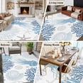 thumbnail image 5 of 6'x9' Area Rugs, Navy Blue Coastal Indoor Outdoor Area Rug for Living Room Bedroom, Coral Jellyfish Nautical Washable Bathroom Rugs Kitchen Floor Carpet Mats Home Decor Aesthetic, 5 of 8