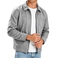 thumbnail image 5 of PNTUTB Men's Lapel Full Zip Jacket Long Sleeve Outerwear Solid Color Fashion Casual Comfort Trendy Coats with Pockets, 5 of 7