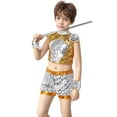 thumbnail image 3 of Boy Dance Sparkly Dance Sleeveless Top and Pants Outfit Set Jazz Stage Performance Outerwear 4-5 Years, 3 of 4