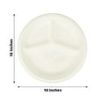 thumbnail image 3 of Efavormart 50 Pack | 10" White Biodegradable Bagasse 3-Compartment Dinner Plates, Eco Friendly Disposable Sugarcane Party Plates, 3 of 11