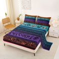 thumbnail image 2 of Homewish Retro Boho Flowers Bed Sheets,Bohemian Exotic Style Full Size Sheets,Orange,4pcs,1 Flat Sheet, 1 Fitted Sheet and 2 Pillowcases, 2 of 6
