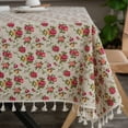 thumbnail image 4 of Guozer Decorative Tablecloth with Tassels Retro Cotton and Linen Tablecloth Coffee Table Covers for Party Decor, 4 of 6