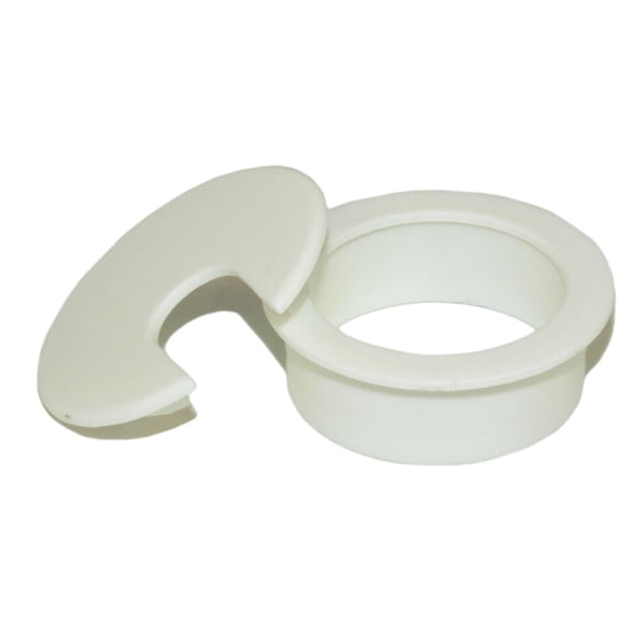 1 3/4" CUT-HOLE SIZE White Round Wire Management Grommet with Removable Lid