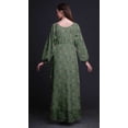 thumbnail image 2 of Bimba Moss Georgette Stripe Feather Printed Womenâ€™s Long Sleeve MaxiÂ&nbsp;DressÂ&nbsp;Elastic Waist Gown-X-Large, 2 of 5