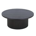 thumbnail image 3 of Benjara Cid Cue 35 Inch Coffee Table, Tambour Pedestal Base Black Ash Veneer Finish, 3 of 5