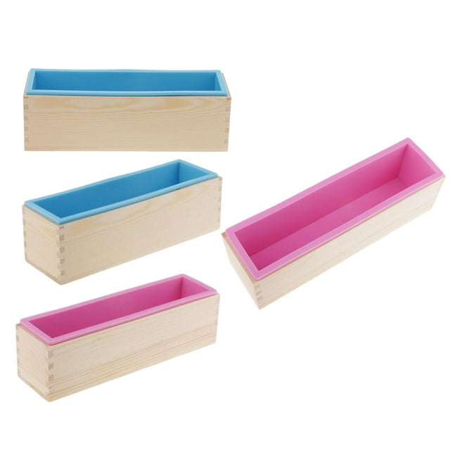 4 Piezas de de Silicona para Jabón, Caja de , Fabricación de Jabón de Repostería Hecha , Bricolaje Sunnimix Molde de silicona para pan de jabón