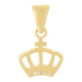 thumbnail image 2 of 10kt Real Yellow Gold Womens Cubic-Zirconia Crown Fashion Charm Pendant, 2 of 3