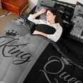thumbnail image 3 of Erosebridal Retro Damask Flower 7pcs Bedding Comforter Set,Silver Bowknot Queen And King Queen Bedding Sets For Adults,Reversible, 3 of 7