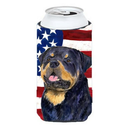 

USA American Flag with Rottweiler Tall Boy Beverage Insulator Beverage Insulator Hugger