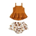thumbnail image 1 of Seyurigaoka Newborn Baby's Two Piece Set Ribbed Sleeveless Tops Shorts, 1 of 9