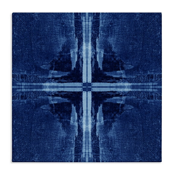 Stupell Industries Dark Geometric Quadrants Abstract Painting Wrapped Canvas Art Print Wall Art, 17 x 17