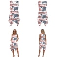 thumbnail image 3 of Xixirimido Vintage American Flag Stars Print Couples Matching Vacation Outfits Men's Breathable Short Sleeve Shirt & Women's Irregular Hem Dress Coordinated Summer Wear for Dating, Size L, 3 of 7