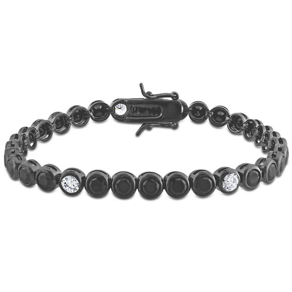 Miabella Bracelet en Argent Sterling Zircon Cubique Noir et Blanc