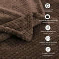 thumbnail image 6 of PiccoCasa Bed Blanket Mesh Soft Plush Fleece Blanket Queen 78"x90", Coffee Color, 6 of 7