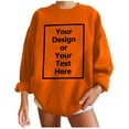 thumbnail image 3 of Women's Clothing Women Fashion Solid Crewneck Loose Sweatshirt Casual Long Sleeve Pullover Tops Juniors Two Piece Outfit Sweatshirt Boy Athletic Jacket with Hood Women Jacket with Hoodie Hood Orange S, 3 of 9