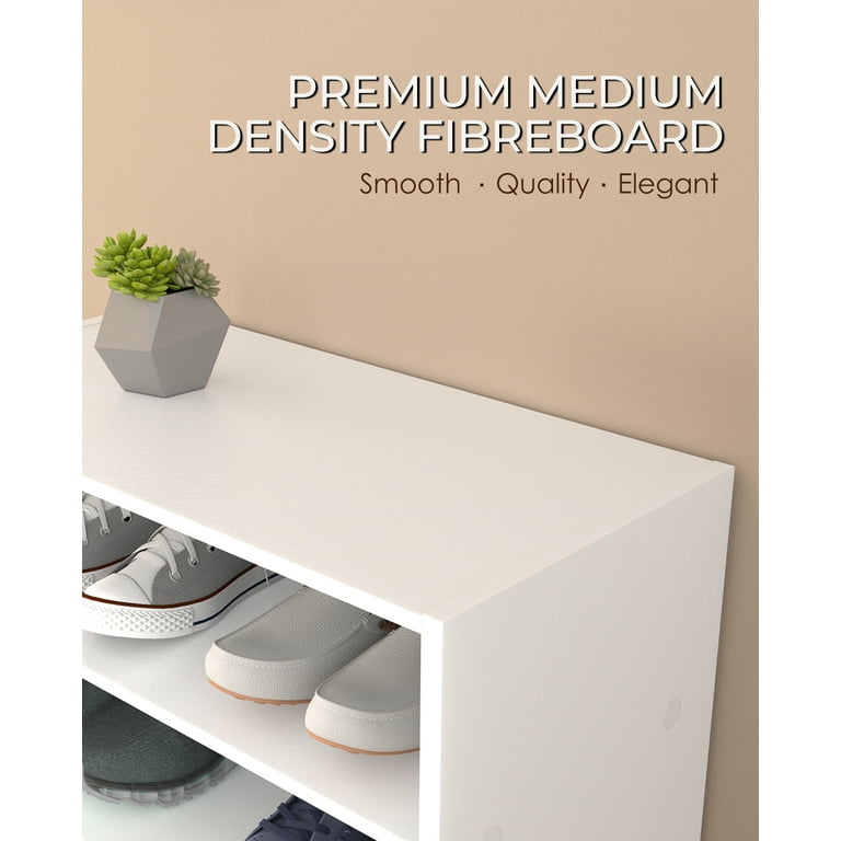 HAIOOU Shoe Storage Cabinet 5 Tier Shoe Rack Organizer for Entryway White Finish