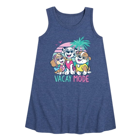 Paw Patrol - Vacay Mode -Toddler And Youth Girls Short Sleeve Aline Dress