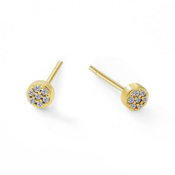 Unique Moments Lab Grown Diamond Accents Stud Earrings for Women|Gold Plated Sterling Silver Jewelry | Gift for Women Men