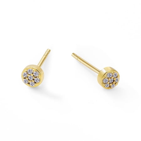 Unique Moments Lab Grown Diamond Accents Stud Earrings for Women|Gold Plated Sterling Silver Jewelry | Gift for Women Men