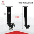 thumbnail image 2 of 6 Inch / 14-16cm Adjustable Metal Furniture Legs with Casters Wheels, TCHOSUZ Set of 4 Heavy Duty Bed Frame Center Slat Support Legs DIY Replacement Feet for DIY Cabinet Sofa Couch TVstand Black, 2 of 7
