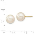 thumbnail image 3 of Primal Gold 14 Karat Yellow Gold 10-11mm White Round Fresh Water Cultured Pearl Stud Earrings, 3 of 3