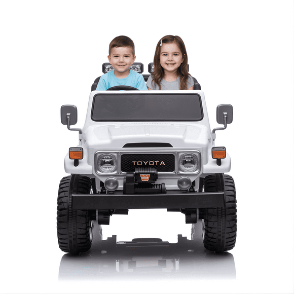 KidsVIP 24V Toyota Land Cruiser 2 Seater 4x4 Ride-On Truck with Rubber Wheels, Music & Remote